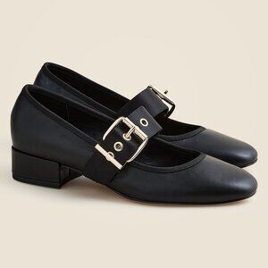 J Crew Teagan Mary Jane heels in leather with satin strap Size 7.5